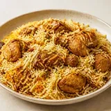 Chicken biryani, typical serving